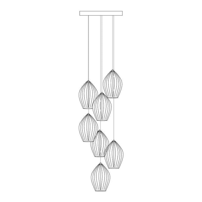 Ceramic Ribbed Pendant Light-DWHOME