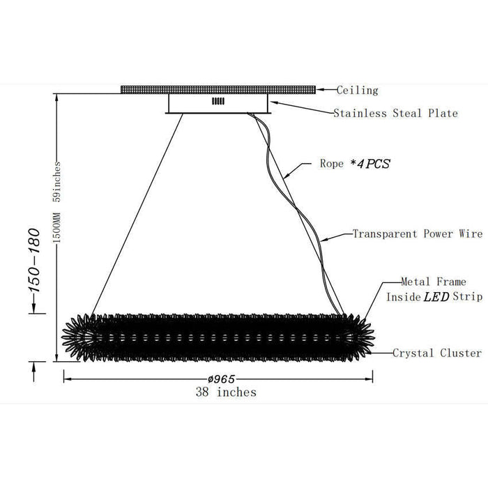 Primary Crystal Oval Chandelier-DWHOME
