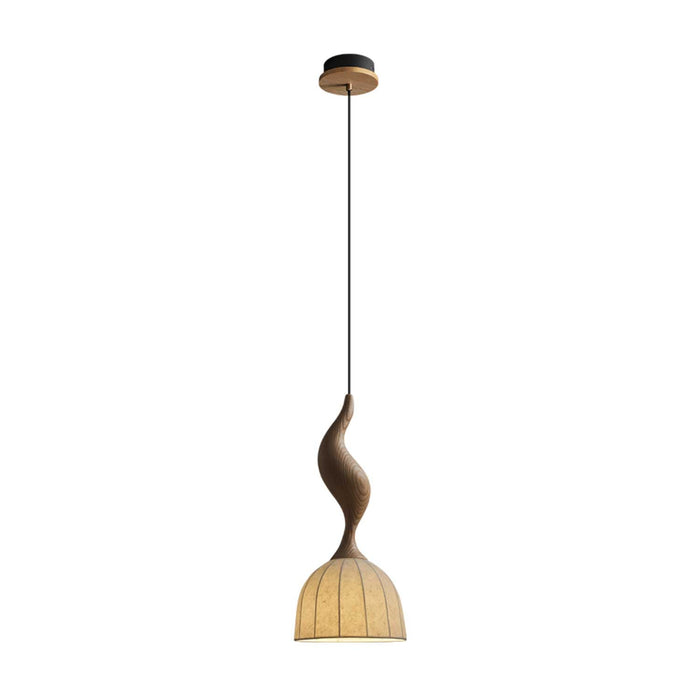 Elowen Twisted Wood Pendant Light-DWHOME
