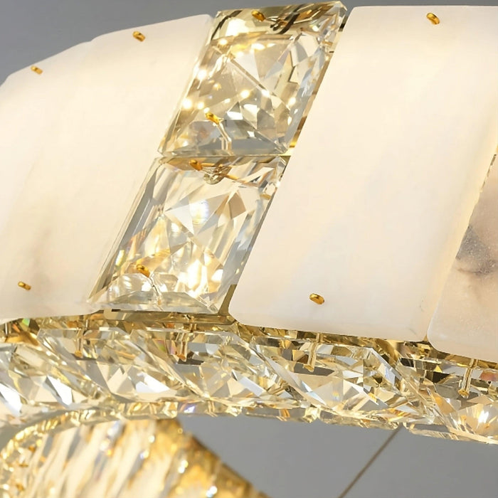 Natural Marble & Crystal Modern Ceiling Light Fixture - DWHOME