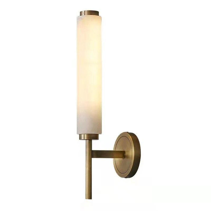 Natural Marble & Copper Candle Style Wall Sconce - DWHOME