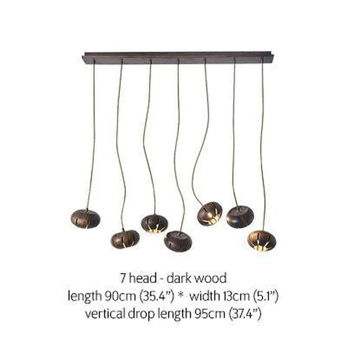 Wooden Petal Kitchen Island Pendant Light-DWHOME