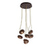 Wooden Petal Round Cluster Pendant Light - DWHOME