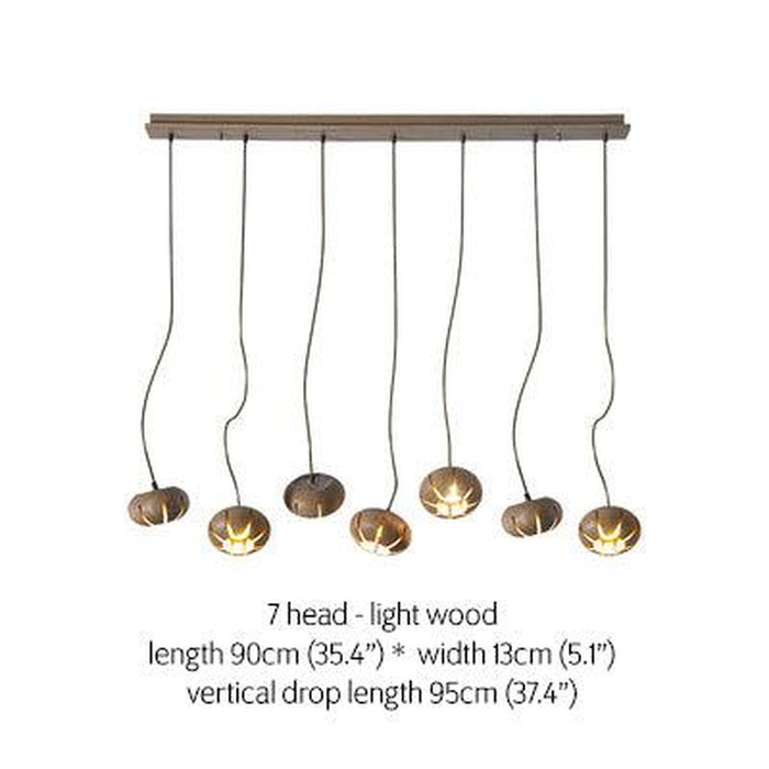 Wooden Petal Kitchen Island Pendant Light-DWHOME