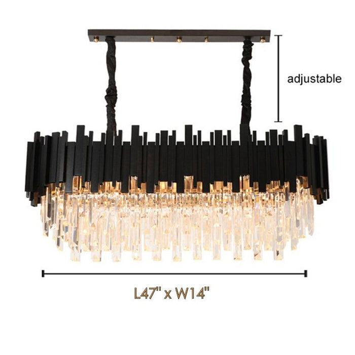 Gio Crystal Dining Room Chandelier, Black - DWHOME