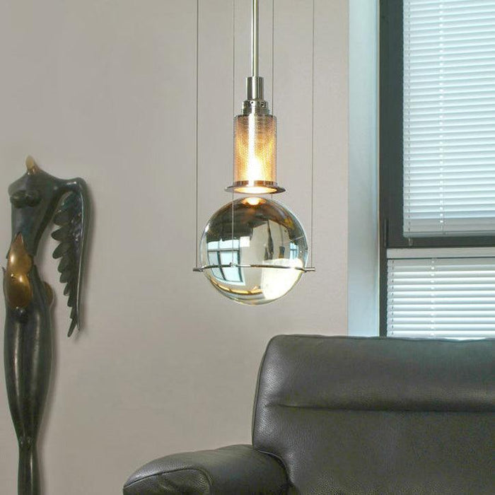 Opal round glass sphere midcentury pendant Light - DWHOME
