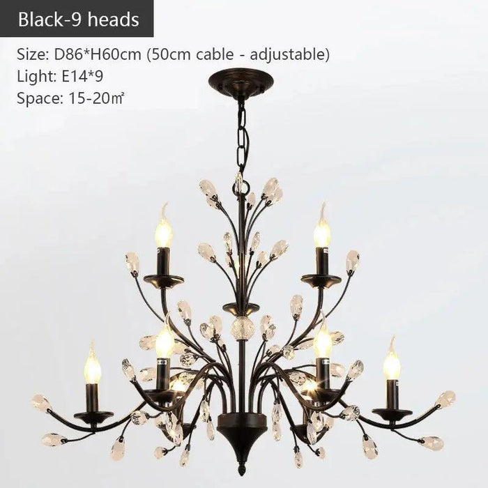 Wrought Iron Chandeliers 6/9 Lights - DWHOME