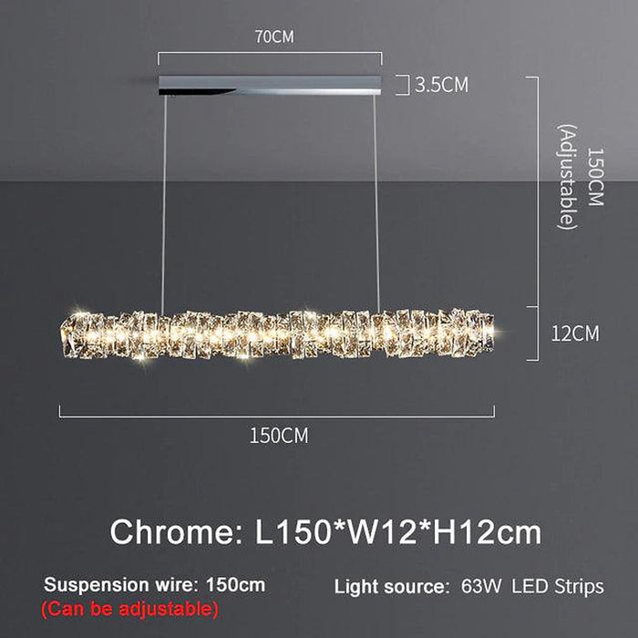 60" Bacci Modern Crystal Dining Room Chandelier-DWHOME