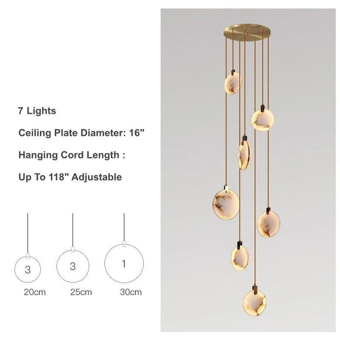 Moonshade Natural Marble Pendant Light Fixture - DWHOME