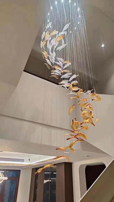 Glass Feathers Flying Chandelier-DWHOME