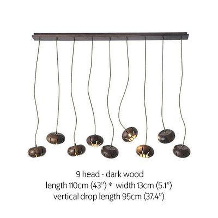 Wooden Petal Kitchen Island Pendant Light-DWHOME