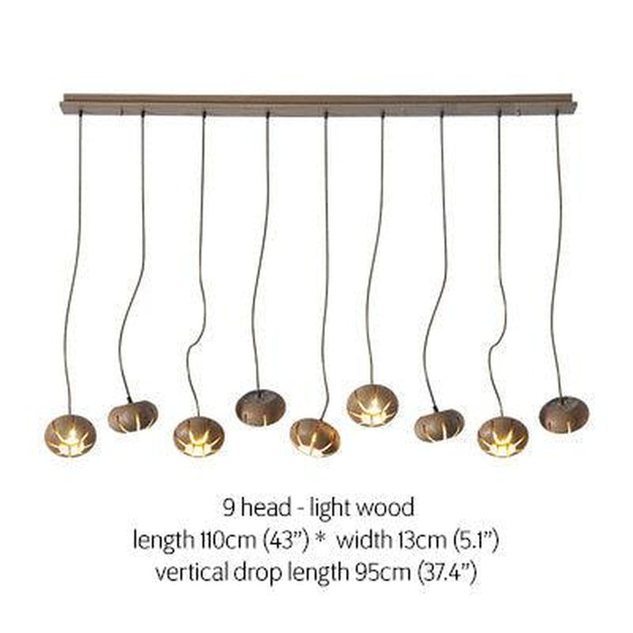 Wooden Petal Kitchen Island Pendant Light-DWHOME