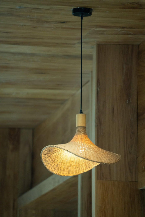 Panama Rattan Wicker Bamboo Pendant Light - DWHOME