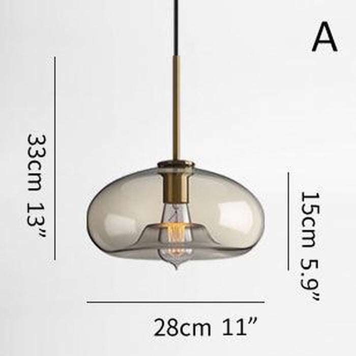 Millow Glass Shade Brass Fitting Pendant Light-DWHOME
