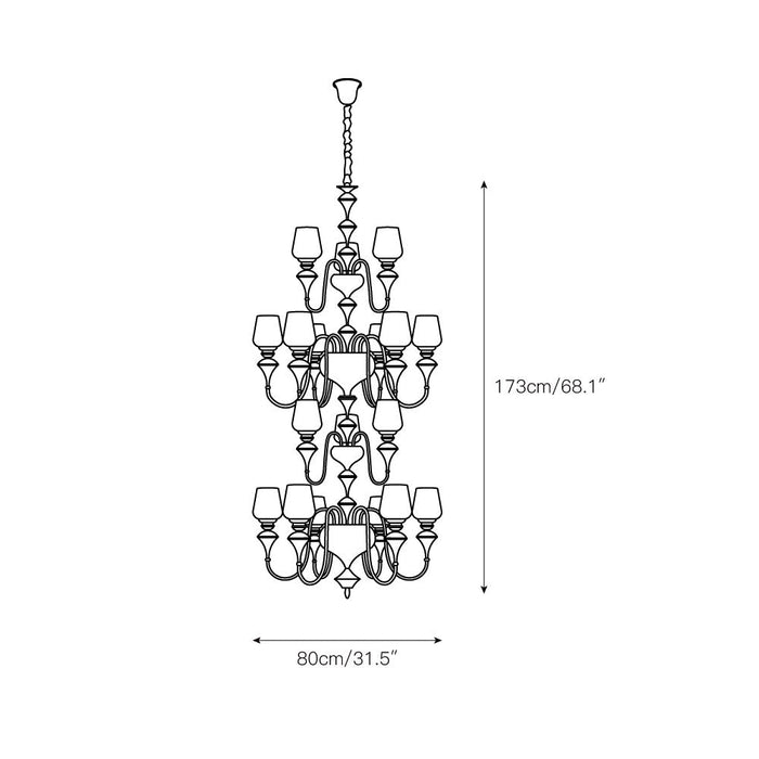 Abrahamson Shaded Tiered Chandelier