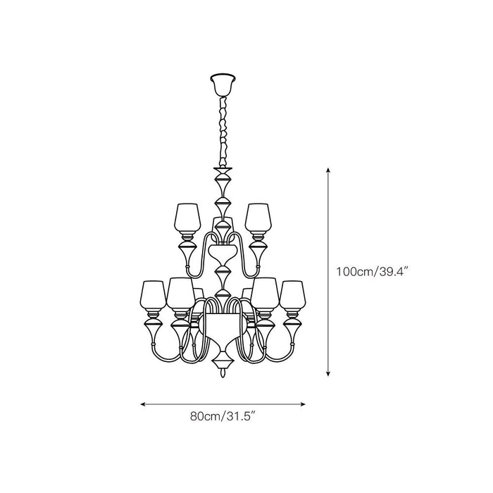 Abrahamson Shaded Tiered Chandelier