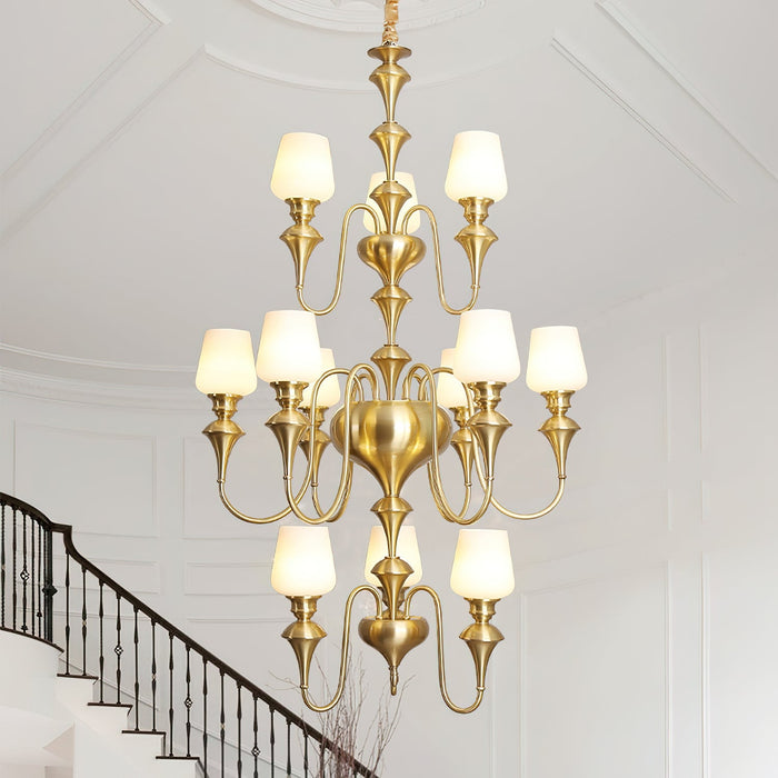 Abrahamson Shaded Tiered Chandelier