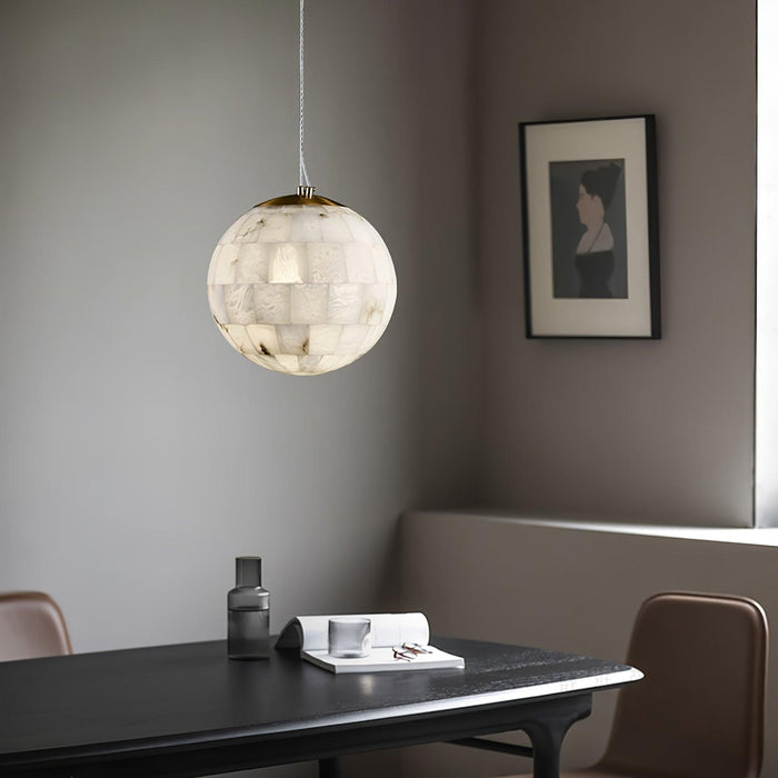 Alabaster Ball Pendant Light-DWHOME