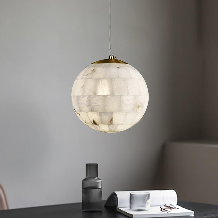 Alabaster Ball Pendant Light-DWHOME
