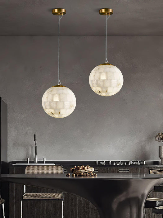Alabaster Ball Pendant Light-DWHOME