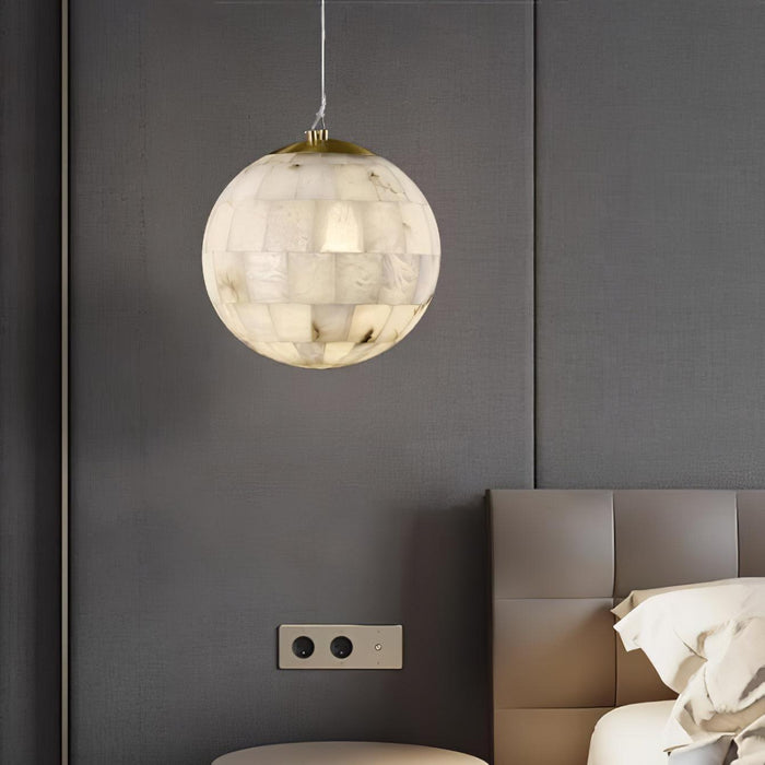 Alabaster Ball Pendant Light-DWHOME