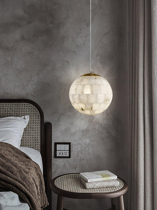 Alabaster Ball Pendant Light-DWHOME