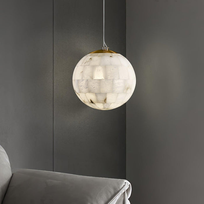 Alabaster Ball Pendant Light-DWHOME