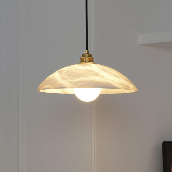 Alabaster Dome Pendant Lamp-DWHOME
