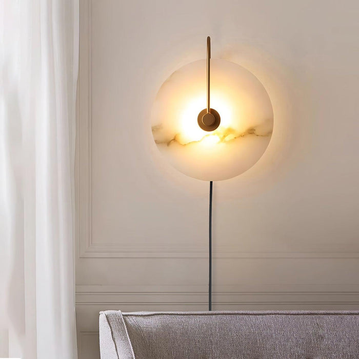 Alabaster LED Plug-In Wall Lamp-DWHOME