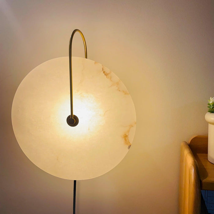 Alabaster LED Plug-In Wall Lamp-DWHOME