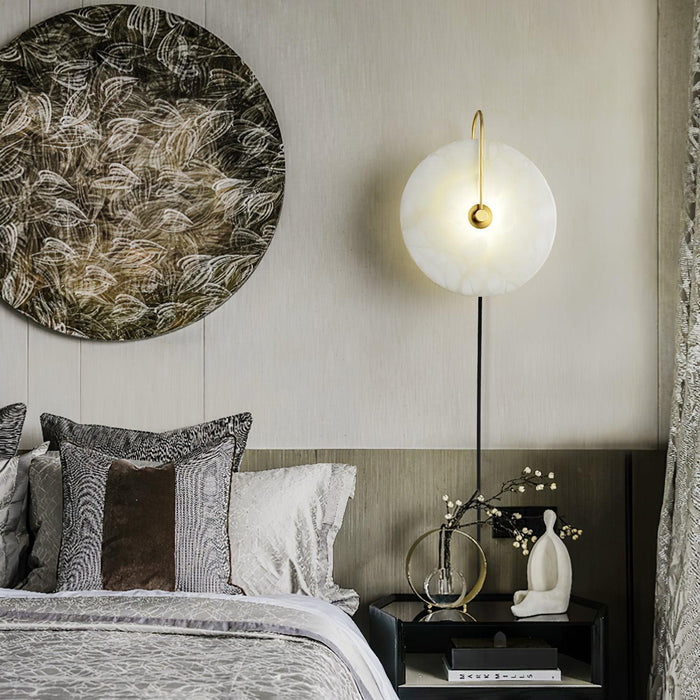 Alabaster LED Plug-In Wall Lamp-DWHOME