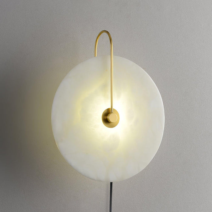Alabaster LED Plug-In Wall Lamp-DWHOME