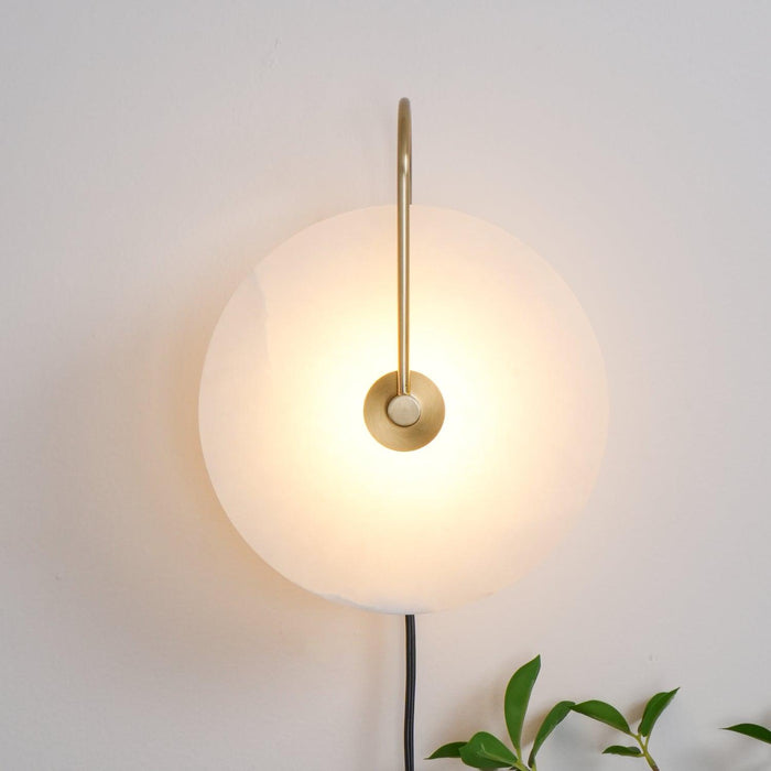 Alabaster LED Plug-In Wall Lamp-DWHOME