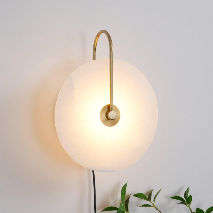 Alabaster LED Plug-In Wall Lamp-DWHOME