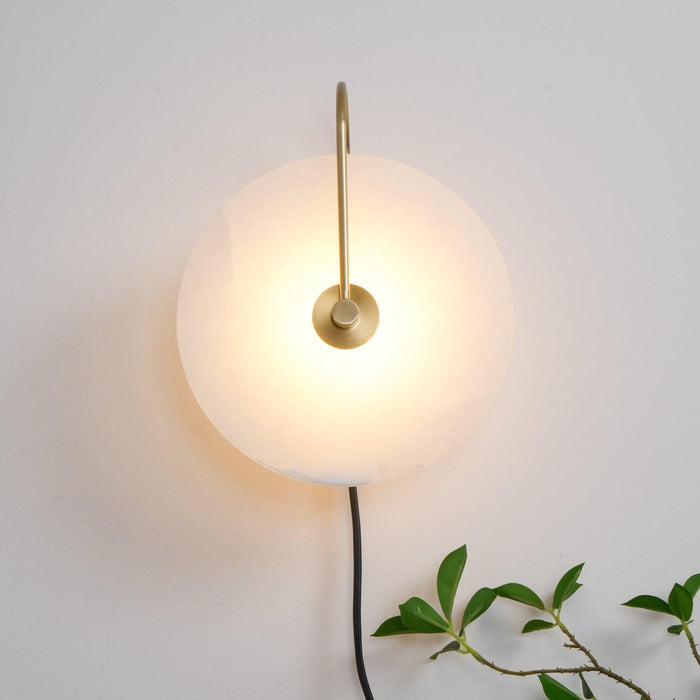 Alabaster LED Plug-In Wall Lamp-DWHOME