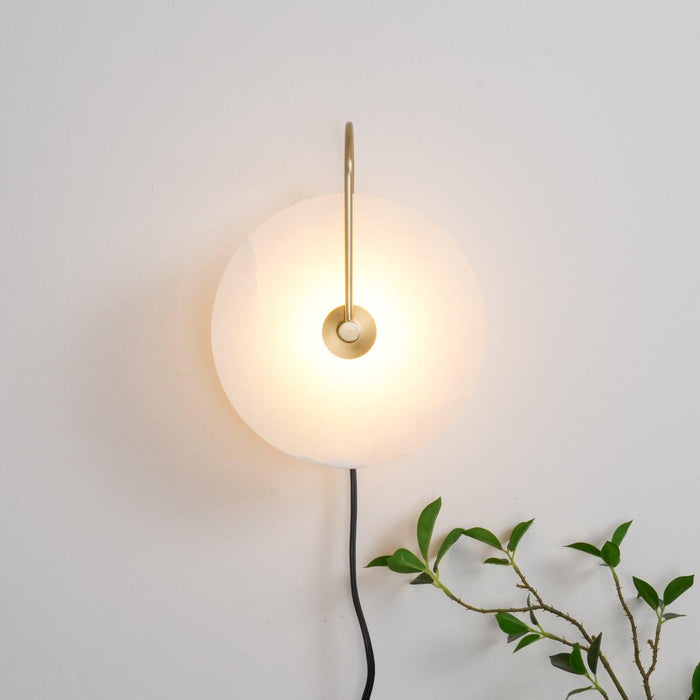 Alabaster LED Plug-In Wall Lamp-DWHOME