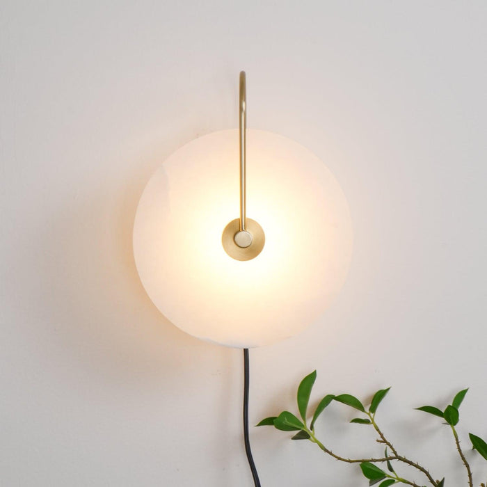Alabaster LED Plug-In Wall Lamp-DWHOME