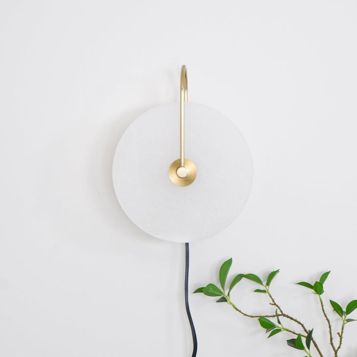 Alabaster LED Plug-In Wall Lamp-DWHOME