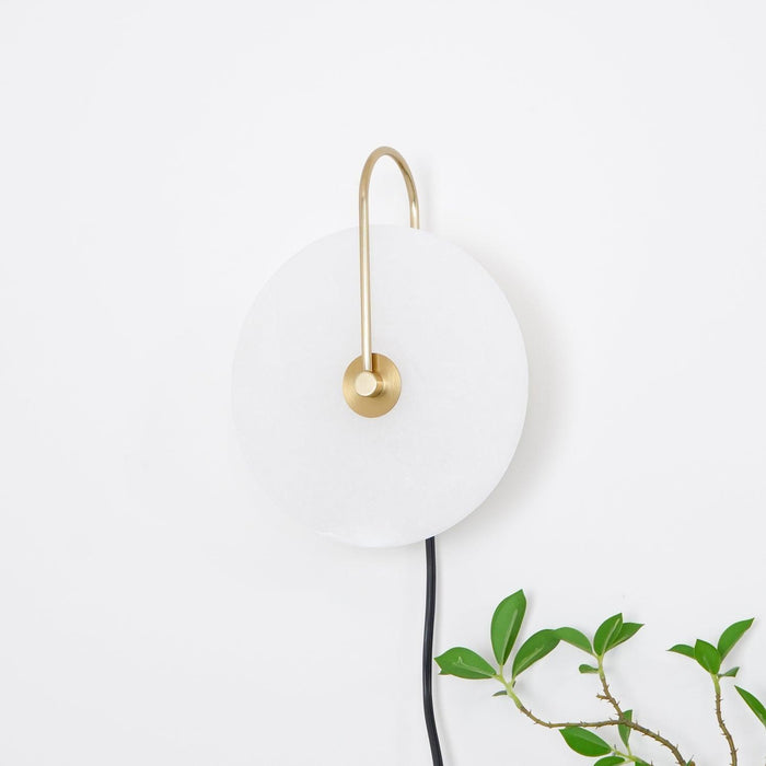 Alabaster LED Plug-In Wall Lamp-DWHOME