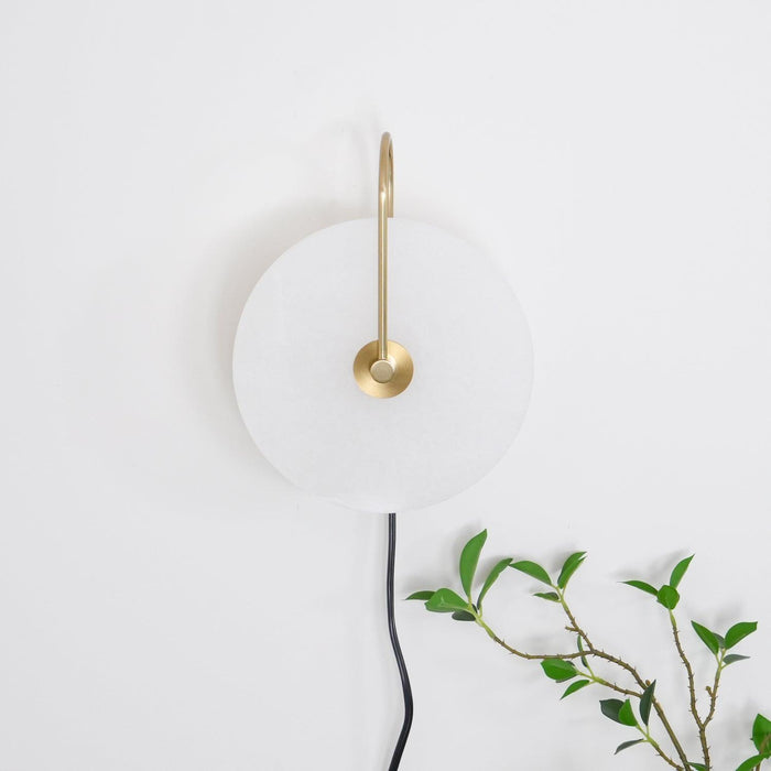 Alabaster LED Plug-In Wall Lamp-DWHOME