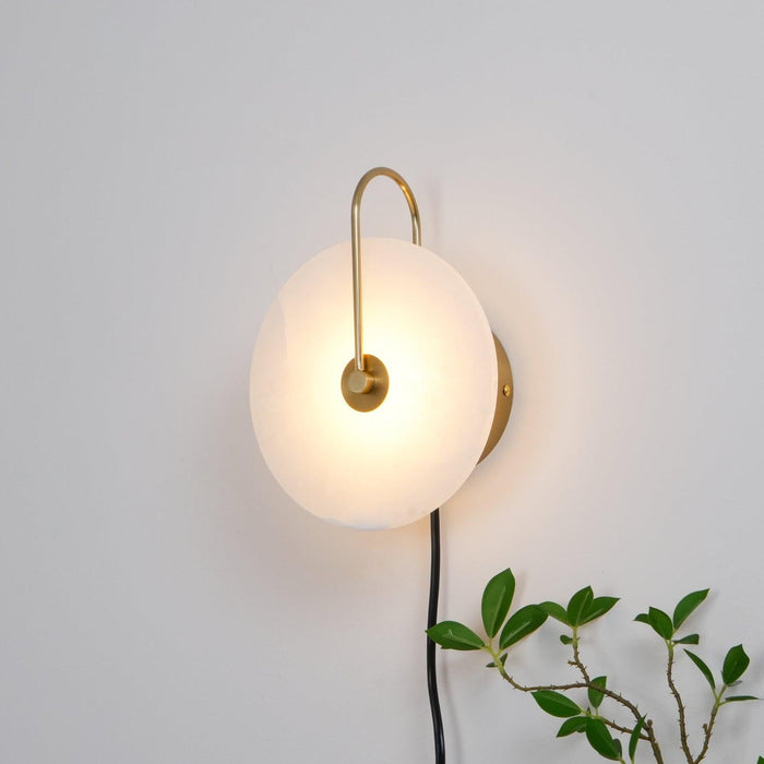Alabaster LED Plug-In Wall Lamp-DWHOME