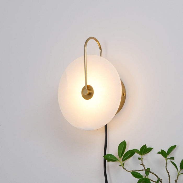 Alabaster LED Plug-In Wall Lamp-DWHOME
