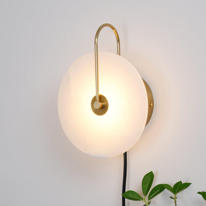 Alabaster LED Plug-In Wall Lamp-DWHOME