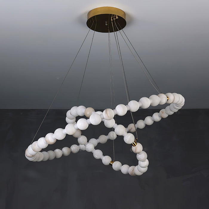 Alabaster Orb Ring Chandelier - Vakkerlight