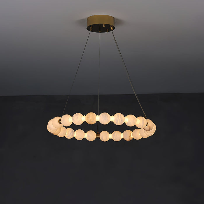 Alabaster Orb Ring Chandelier - Vakkerlight