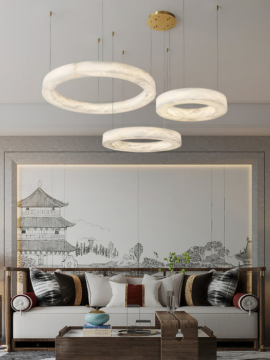 Alabaster Ring Chandelier-DWHOME