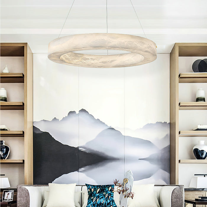 Alabaster Ring Chandelier-DWHOME