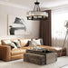 Alis 6 Lights Round Black Frame Crystal Pendant Chandelier - DWHOME