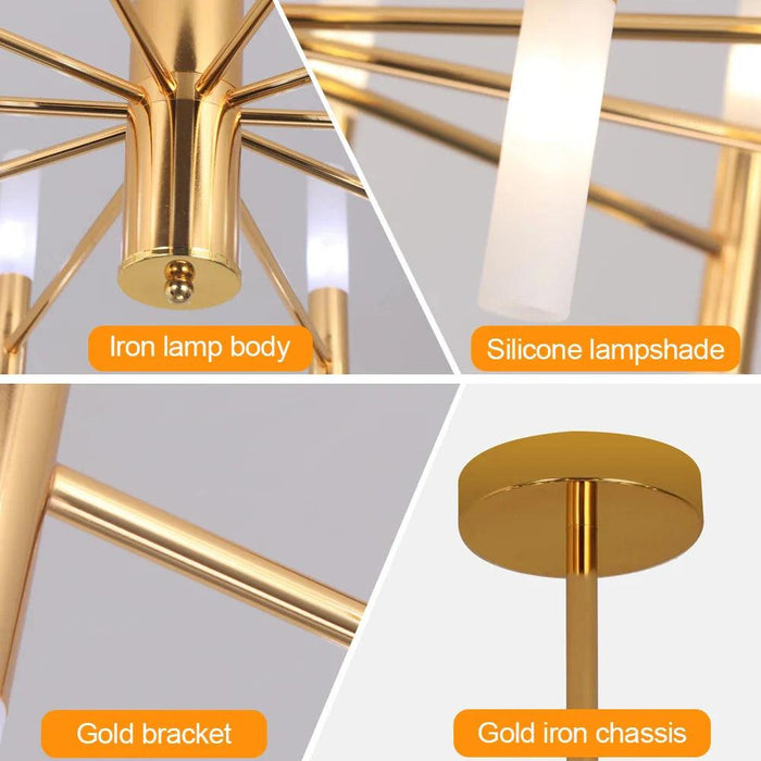 Alissa 20-Light Modern Golden Sputnik Chandelier - DWHOME