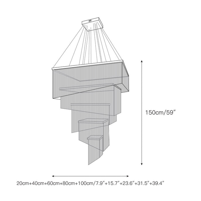 Aluminum Chain Tassel Chandelier-DWHOME